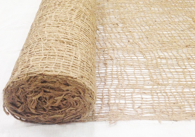 Jute Netting Rolled to the Side